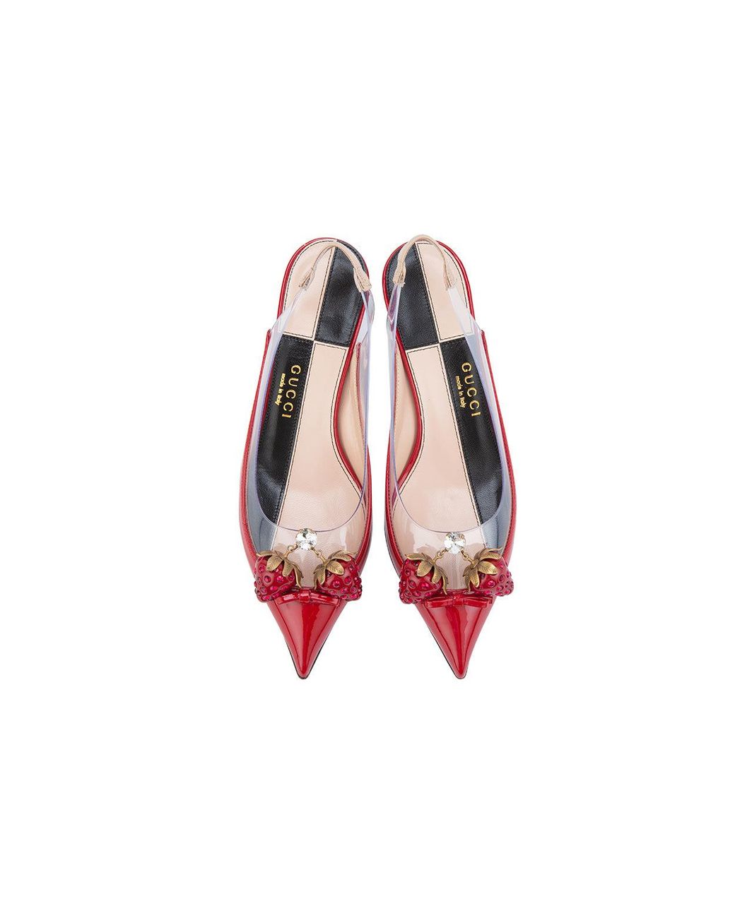 Gucci Pink (Wmns) Large Strawberry Logo Mid-Top Fashion High Heels Sandals