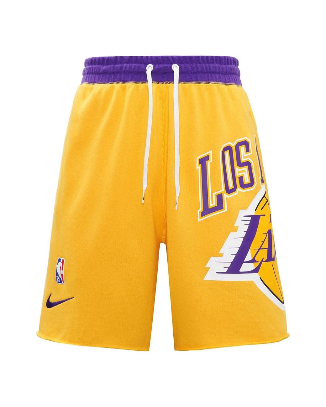 Nike Yellow Los Angeles Lakers Basketball Athleisure Casual Sports Breathable Shorts for men