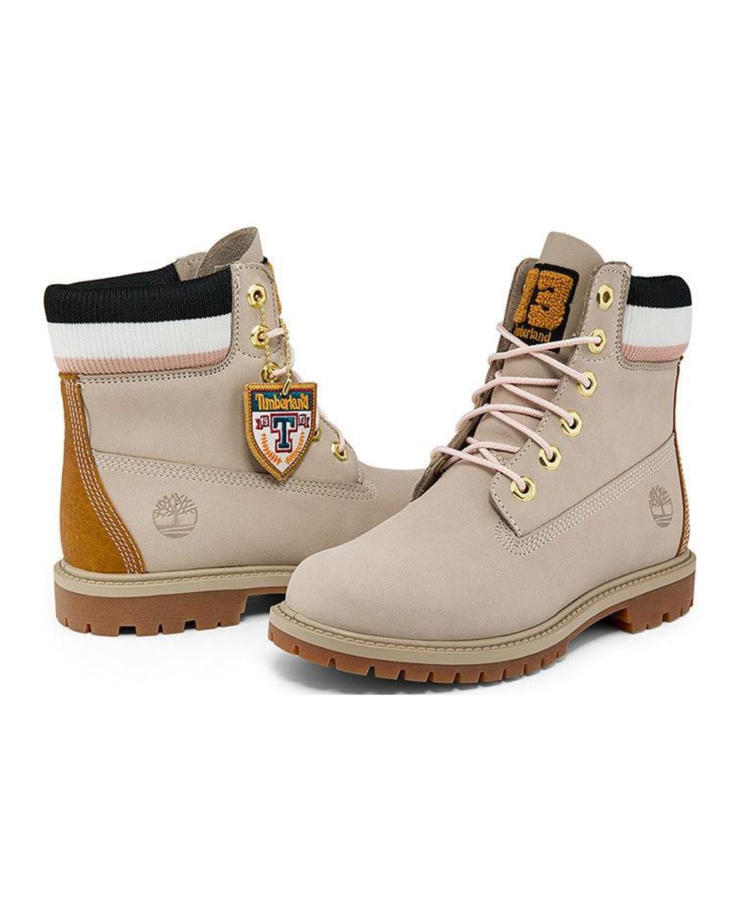 Timberland Natural (Wmns) Premium 6 Inch Heritage Cupsole Boots 'Light Taupe Nubuck'