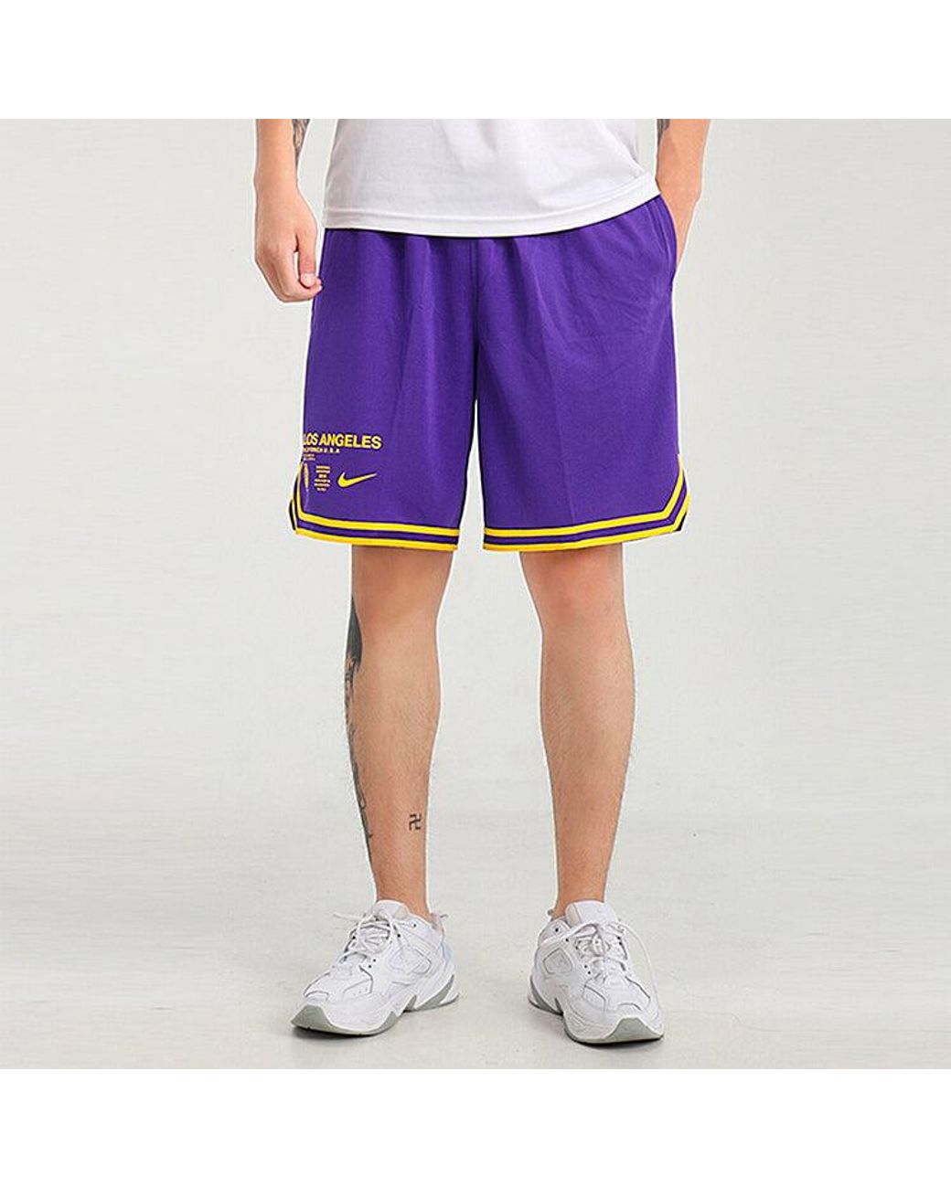 Nike Purple Nba Los Angeles Lakers Basketball Shorts for men