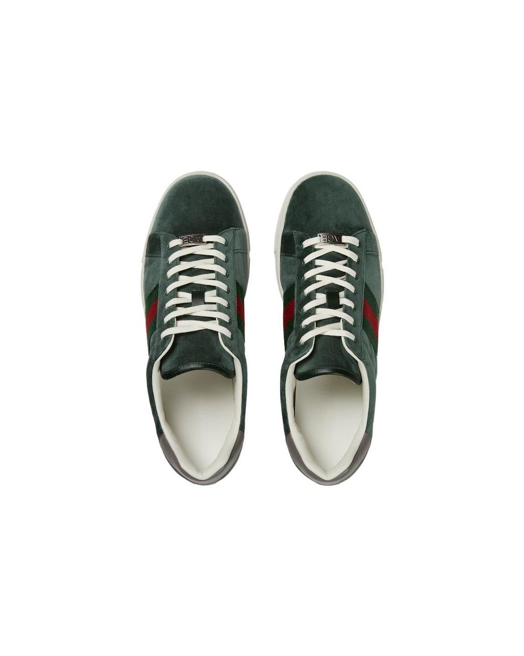 Gucci Green Ace Velvet Sneakers for men