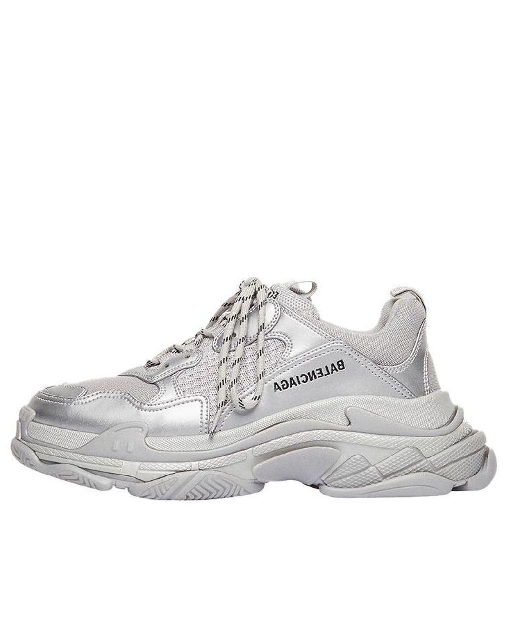 Balenciaga White Triple S Sneaker Metallic' for men
