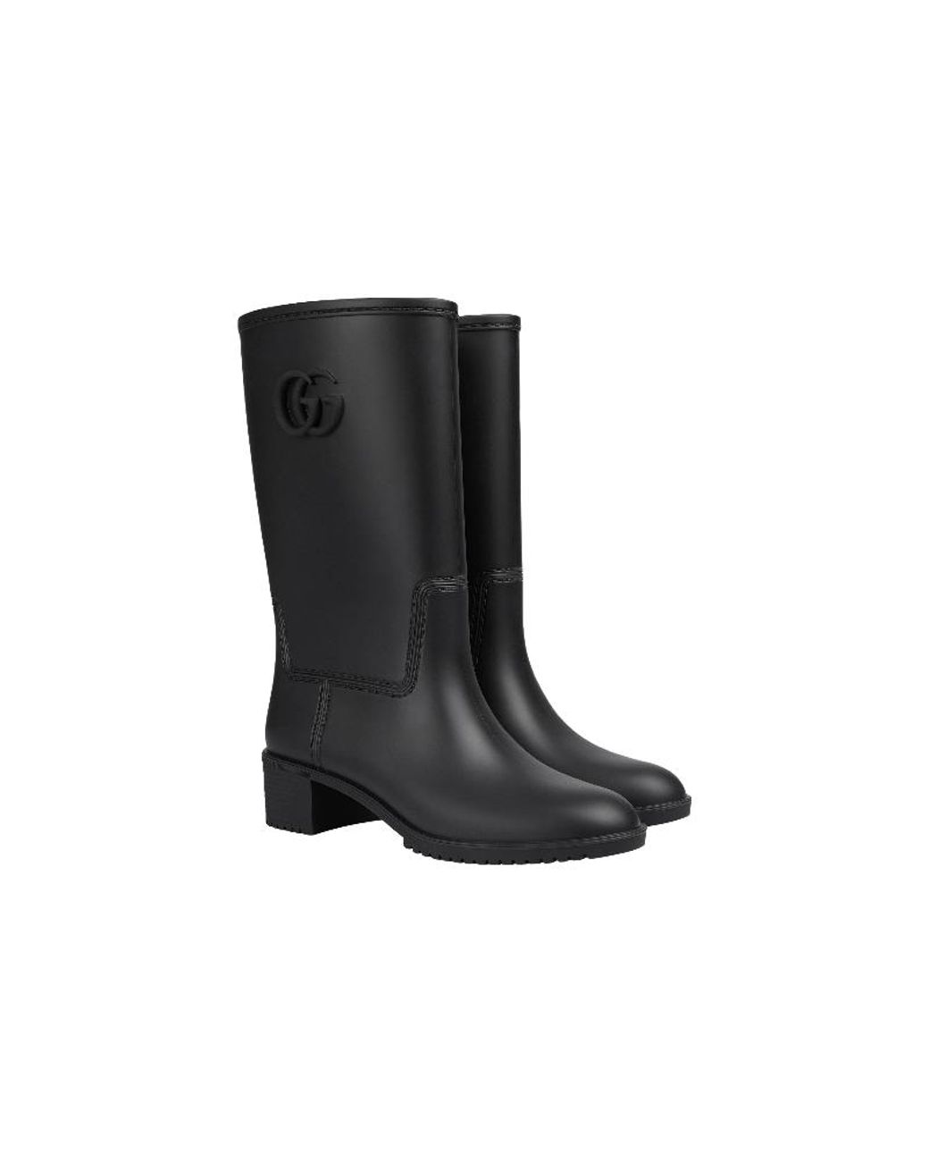 Gucci Black Rubber Rain Boots