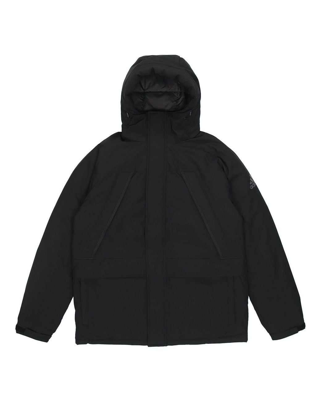 Adidas Black Stay Warm Outdoor Sports Zipper Hooded Down Jacket for men