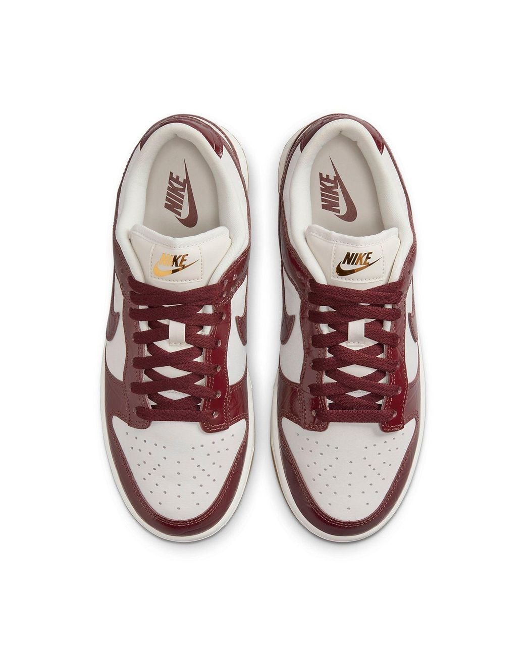 Nike Brown Dunk Low Croc-Effect Leather-And Suede Sneakers