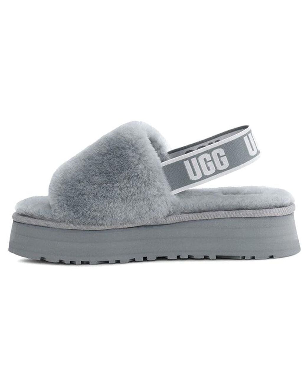 Ugg Gray (Wmns) Disco Slide Cozy Thick Sole Casual Slipper