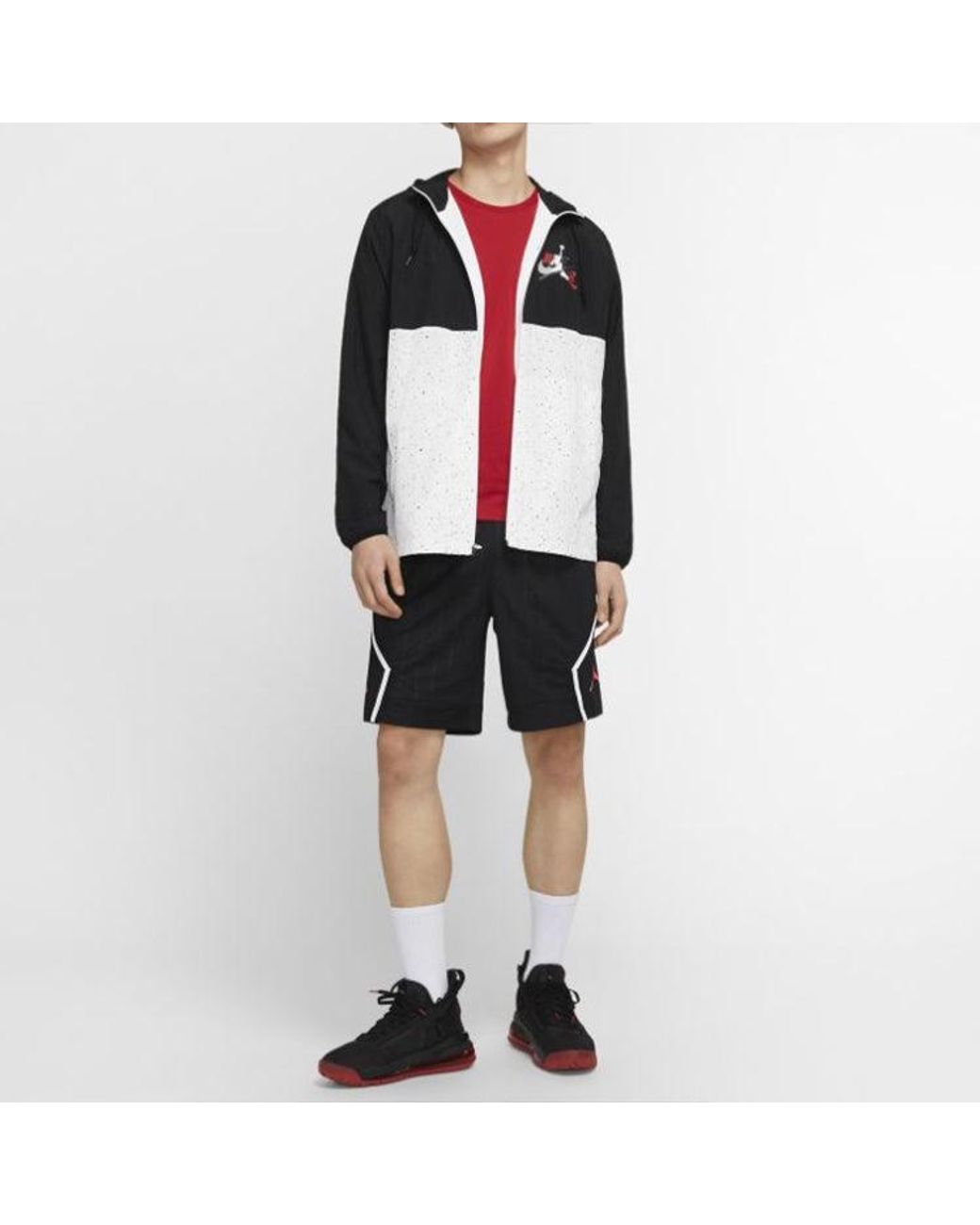 Nike Blue As J Jm Clscs Windwear Jkt Colorblock Hooded Jacket for men