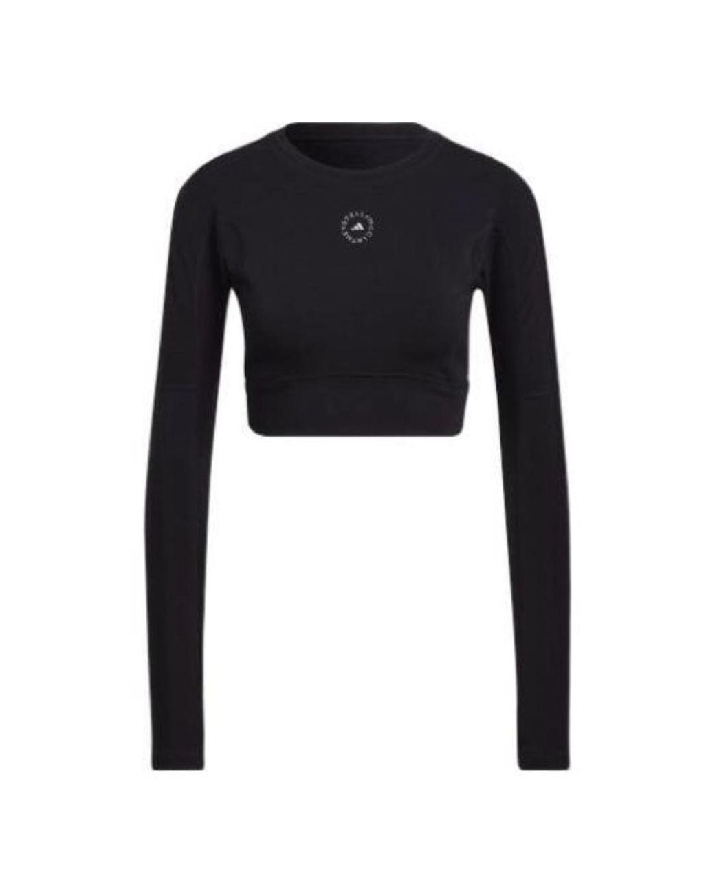 Adidas Black (Wmns) By Stella Mccartney Truestrength Cropped Long Sleeve T-Shirt