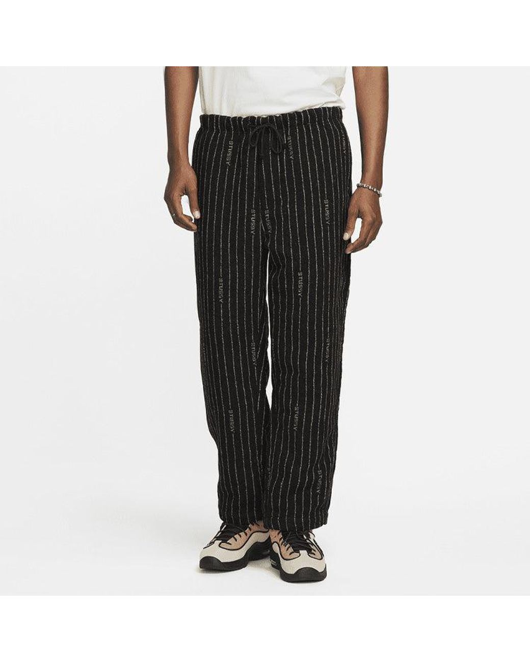 Nike Black X Stussy Ss23 Stripe Wool Pant 'Antique' for men