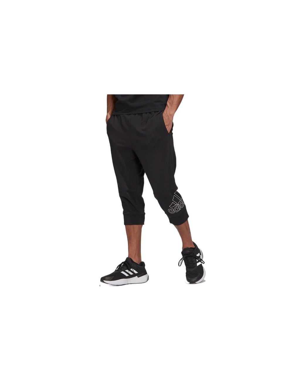 Adidas Black Solid Color Pants Logo Casual Sports Pants/Trousers/Joggers for men