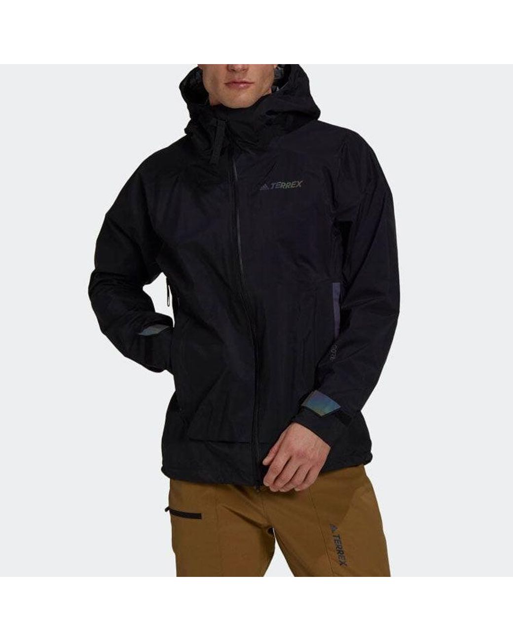 Adidas Blue Solid Color Logo Tee Stripe Casual Hooded Jacket for men