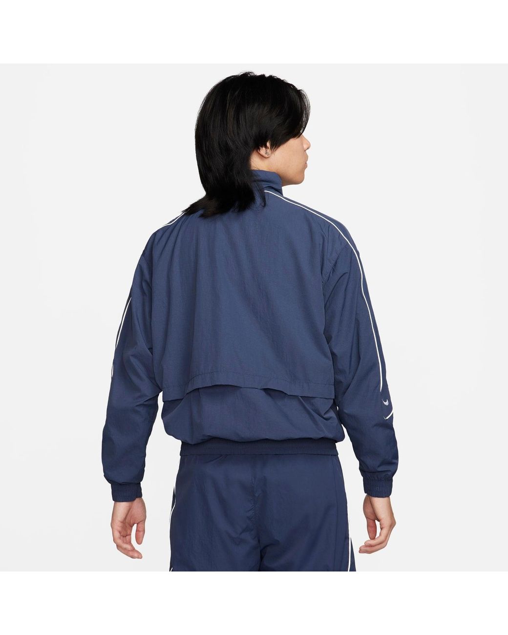 Nike Sportswear Solo Swoosh Woven Track Jacket in Blue for Men | Lyst