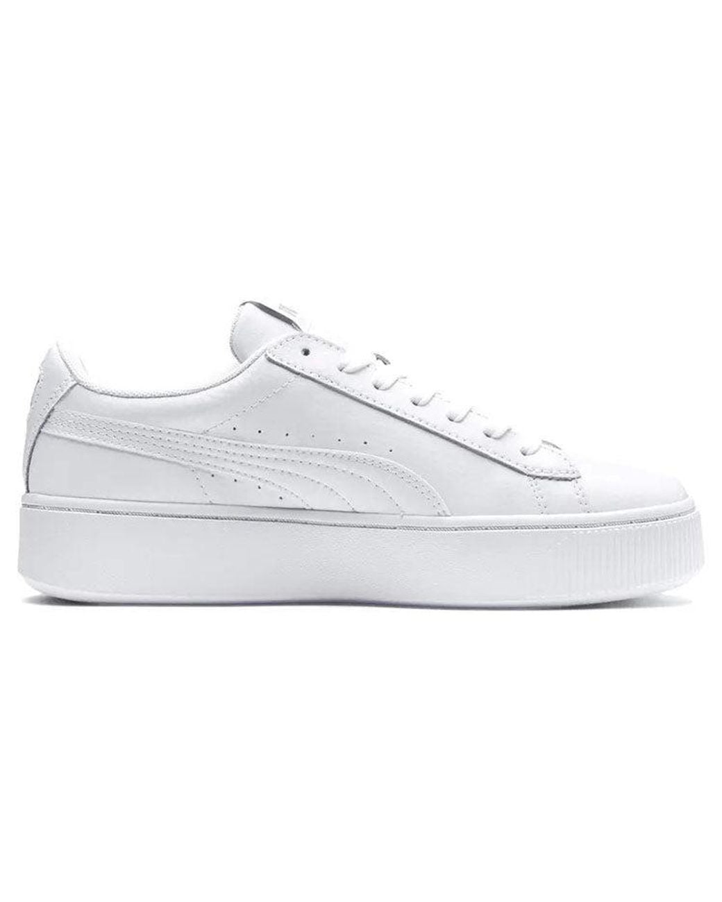 PUMA White (Wmns) Vikky Stacked L