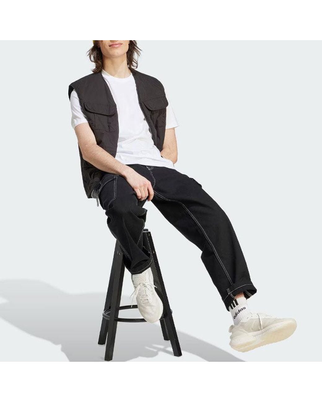 Adidas White Sportswear City Escape Split-Hem T-Shirt for men
