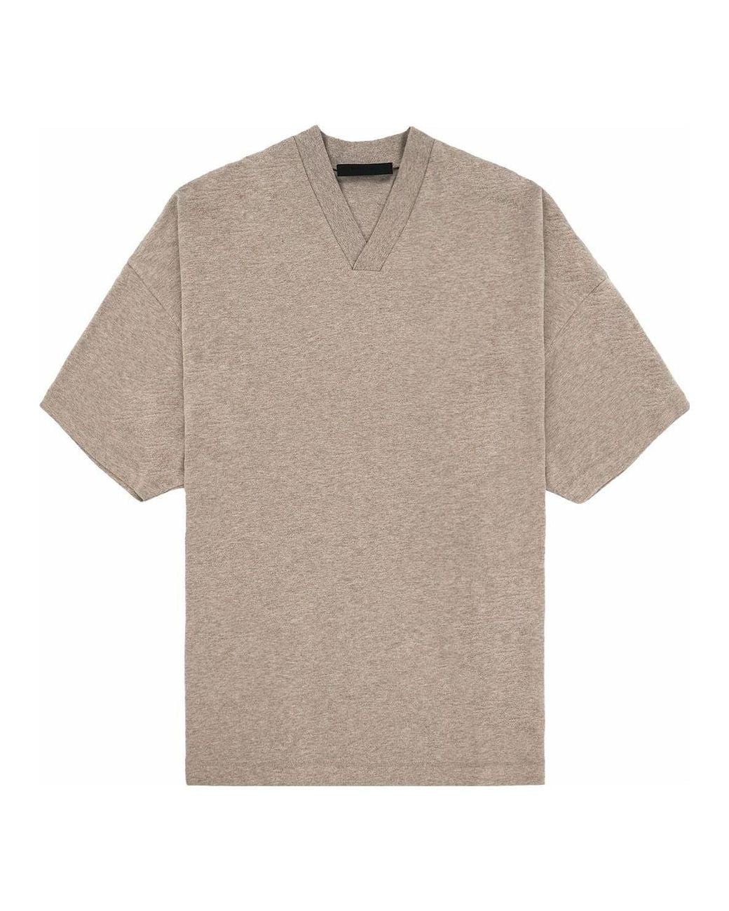 Fear Of God Natural Fw23 V-Neck T-Shirt 'Core Heather' for men