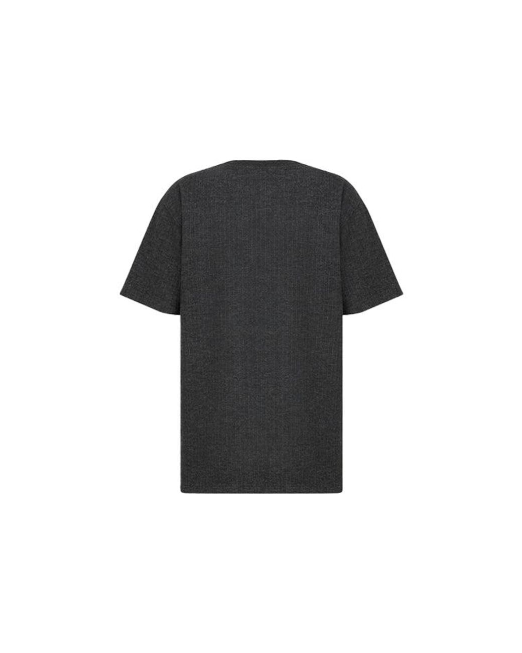 Dior Black Ss22 Alphabet Printing Round Neck Short Sleeve T-Shirt for men