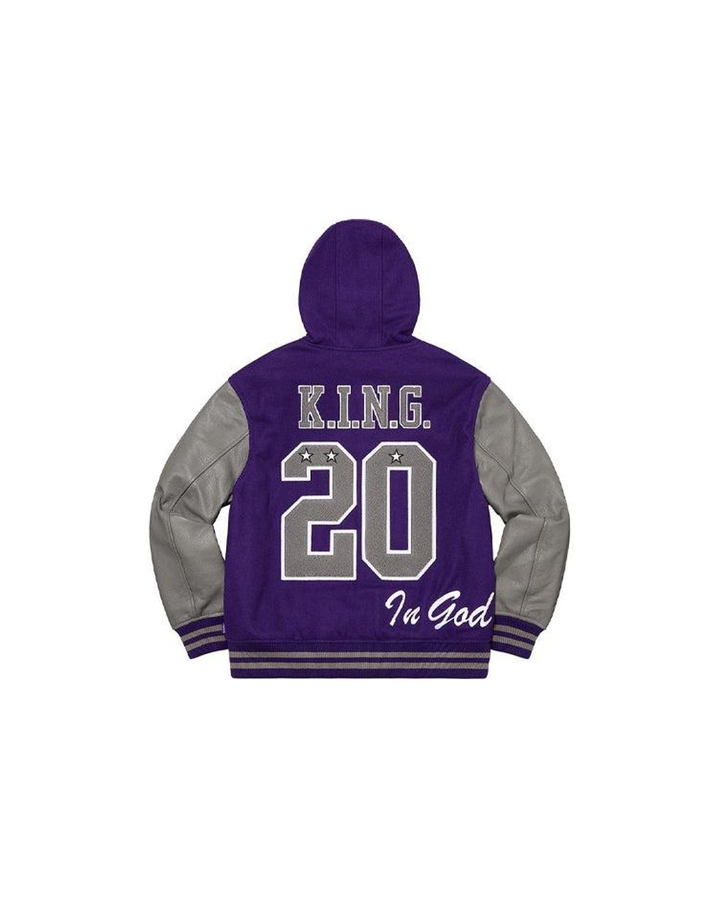 Supreme King Hooded Varsity Jacket in Purple for Men Lyst UK