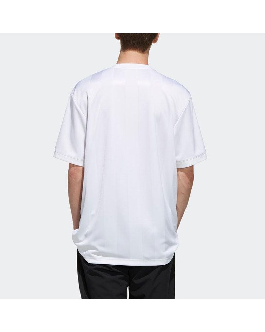 Adidas White Neo Logo Printing Sports Round Neck Short Sleeve T-Shirt for men