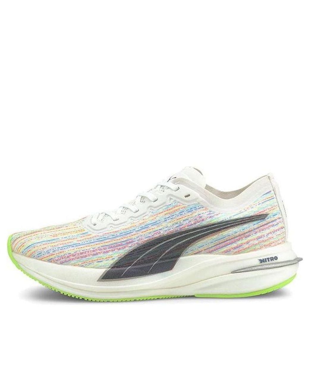 PUMA White Deviate Nitro Spectra Running Trainers