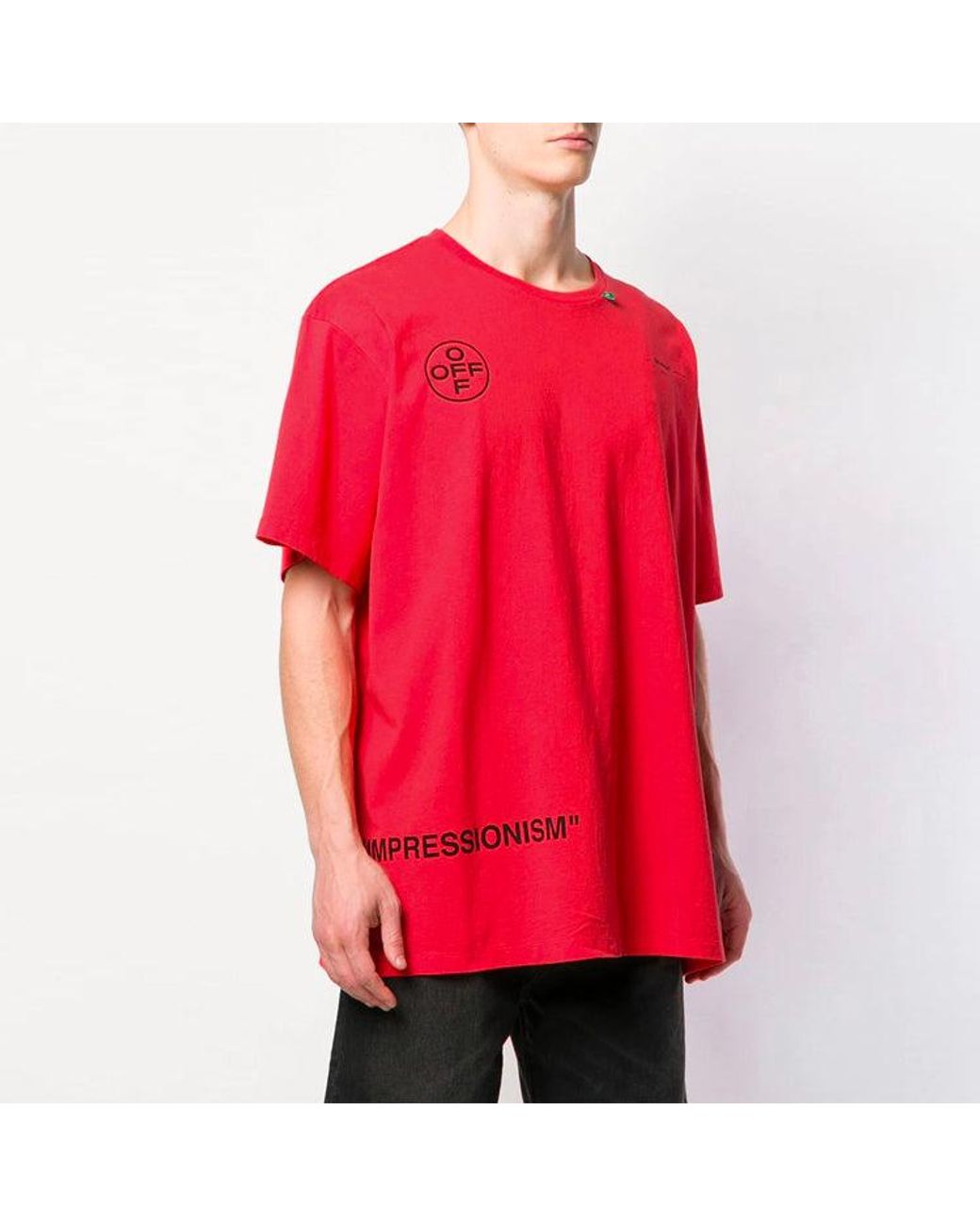 Off-White c/o Virgil Abloh Red Ss19 Crew Neck Street Style Plain Cotton Short Sleeves for men