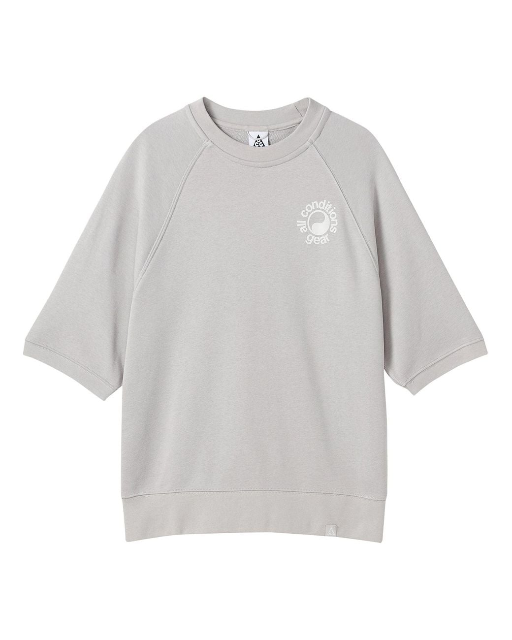 Nike Gray Acg Dry Fit Short Sleeve French Terry Crew 'Light Iron Ore' for men