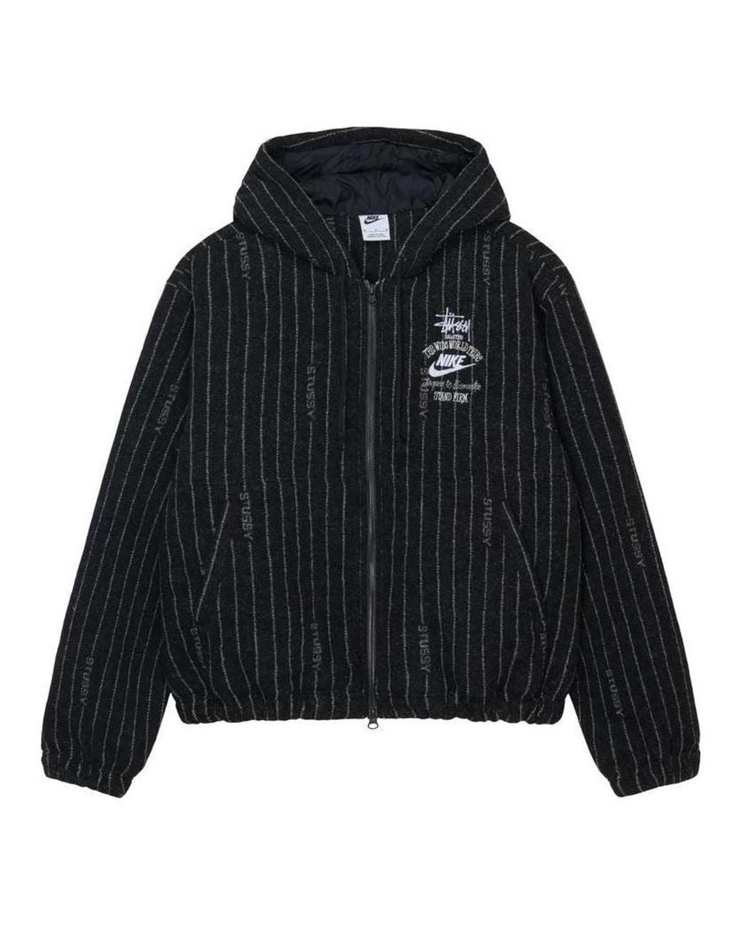 Nike Black X Stssy Striped Wool Jacket (Asia Sizing) for men