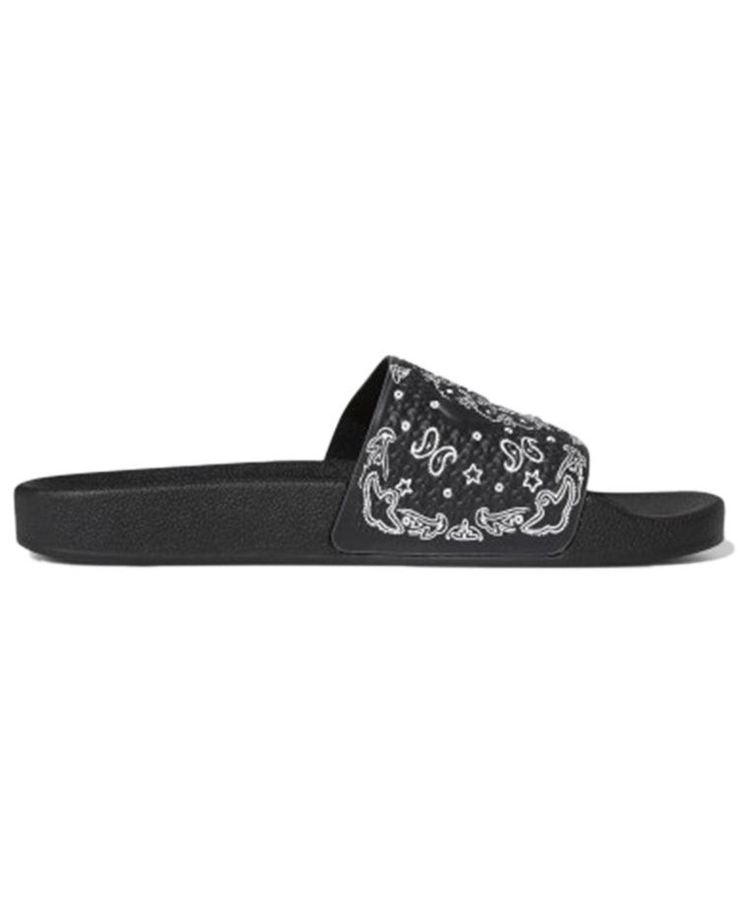 Adidas Black Shmoofoil Slides 'Bandana' for men