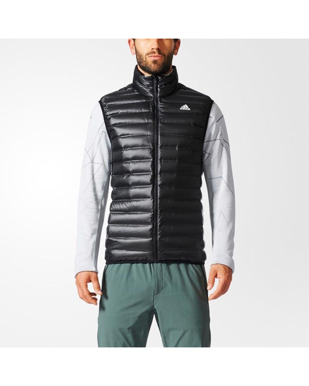 Adidas Black Varilite Vest Casual Sports Stand Collar Vest for men