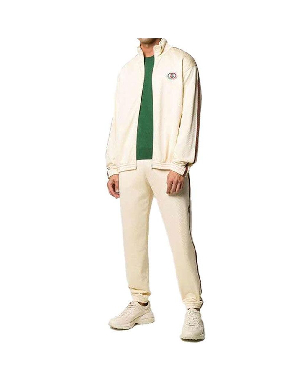 Gucci Natural Chest Logo Zip Jacket White for men