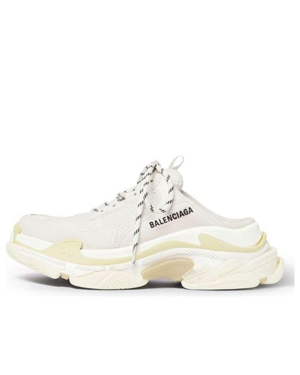 Balenciaga White Triple S Mules Double Foam And Mesh' for men