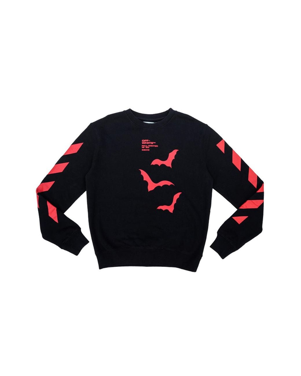Off-White c/o Virgil Abloh Blue Bats Logo Round Neck Slim-Fit Sweater for men