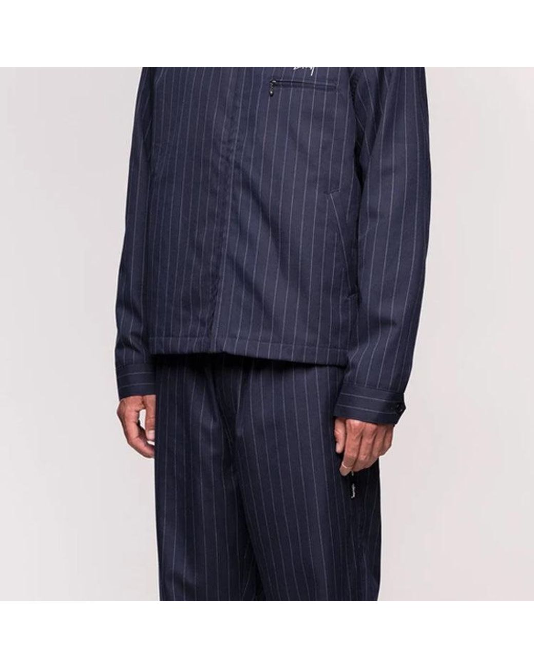 STUSSY × CDG Pin Striped Bing Jacket