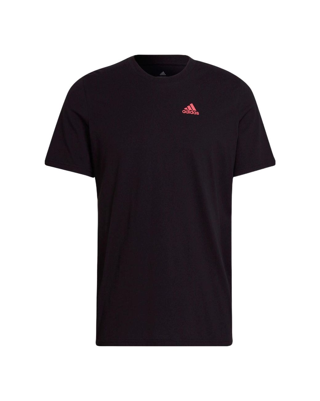 Adidas Black Solid Color Logo Round Neck Short Sleeve for men