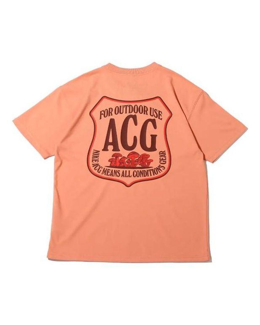 Nike Orange Acg Minimalistic Alphabet Logo Printing Casual Round Neck Short Sleeve T-Shirt for men
