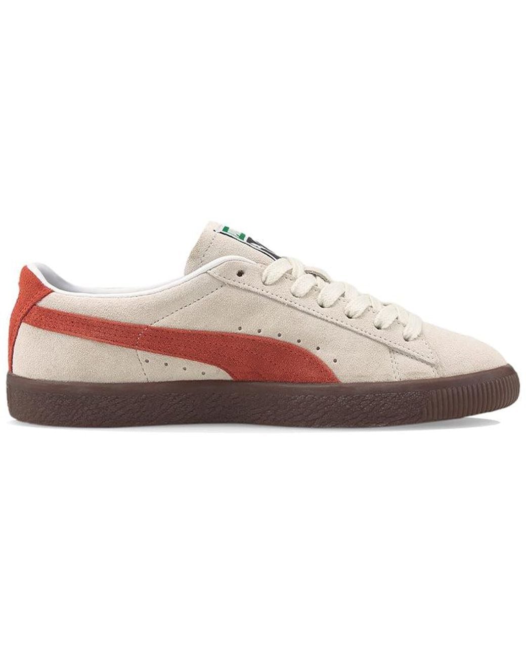PUMA White Suede Vtg Sneakers Khaki/red for men