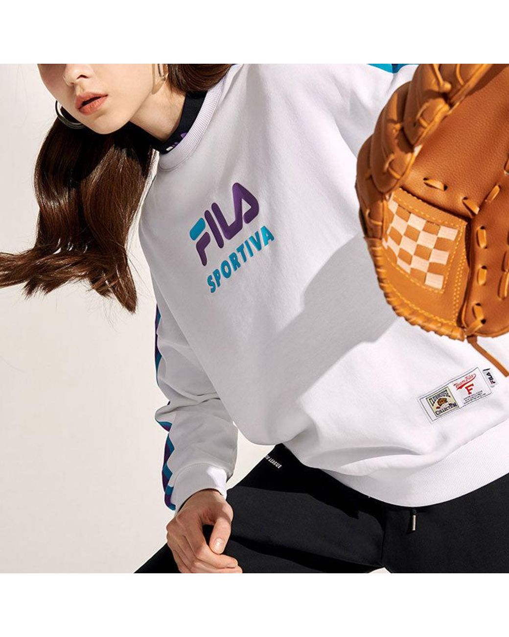 Fila Blue (Wmns) Fila Athleisure Sports Round Neck Pullover