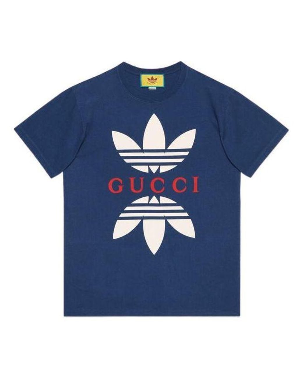 Gucci Blue X Adidas Cotton Jersey T-Shirt 'Cobalt' for men