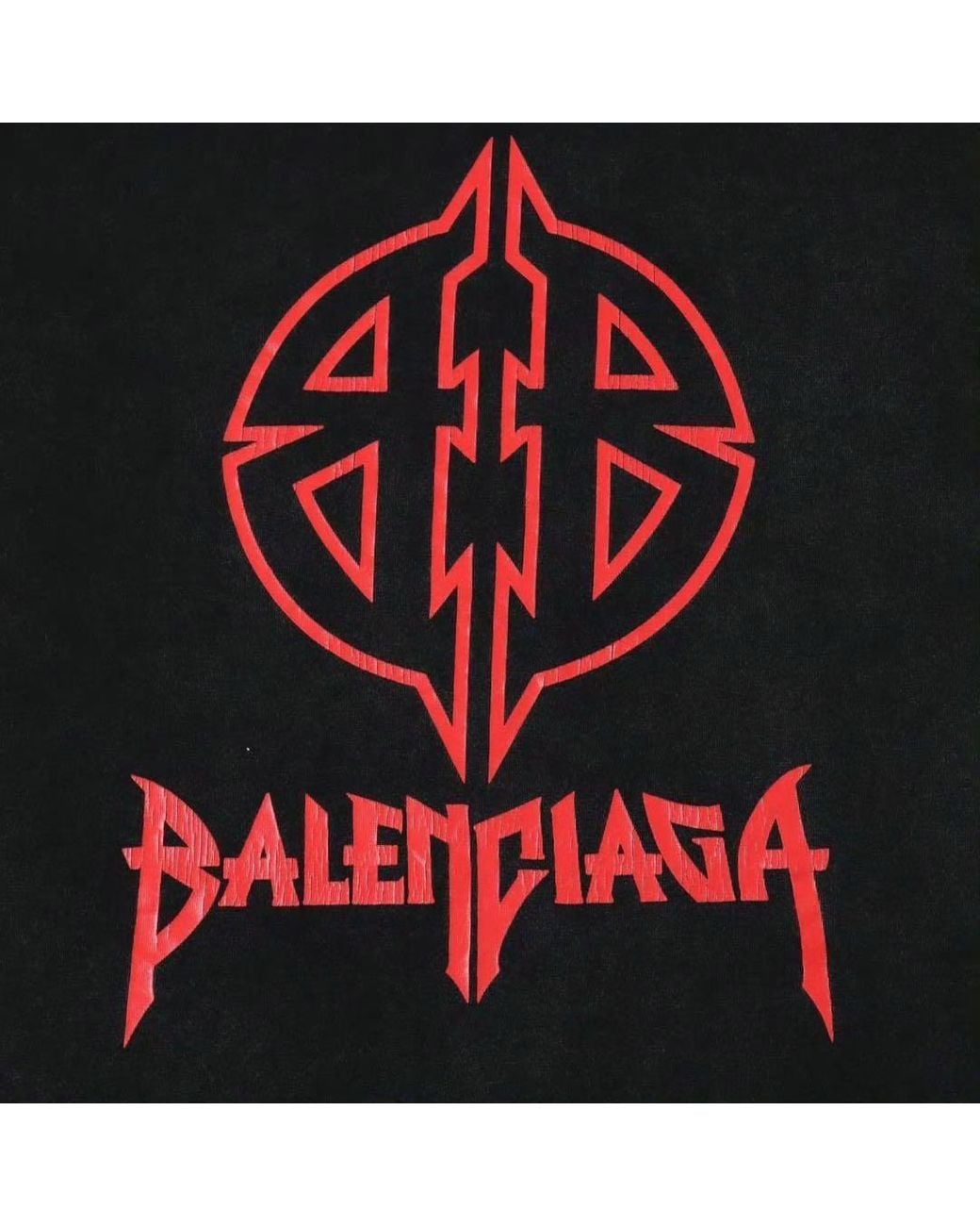 Balenciaga Black Metal Bb Stencil T-Shirt for men