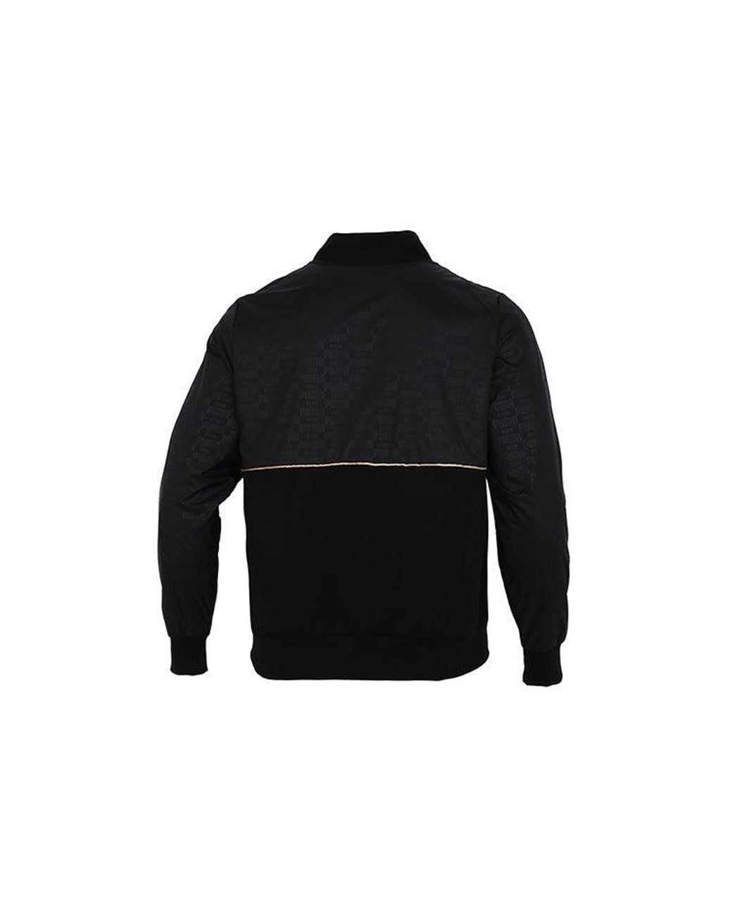 PUMA Black Luxe Jacket Logo Casual Sports Knit Stand Collar Asia Sizing for men