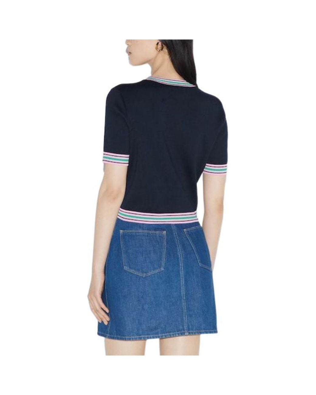 Gucci Blue (Wmns) Fine Knit Sweater With Embroidery