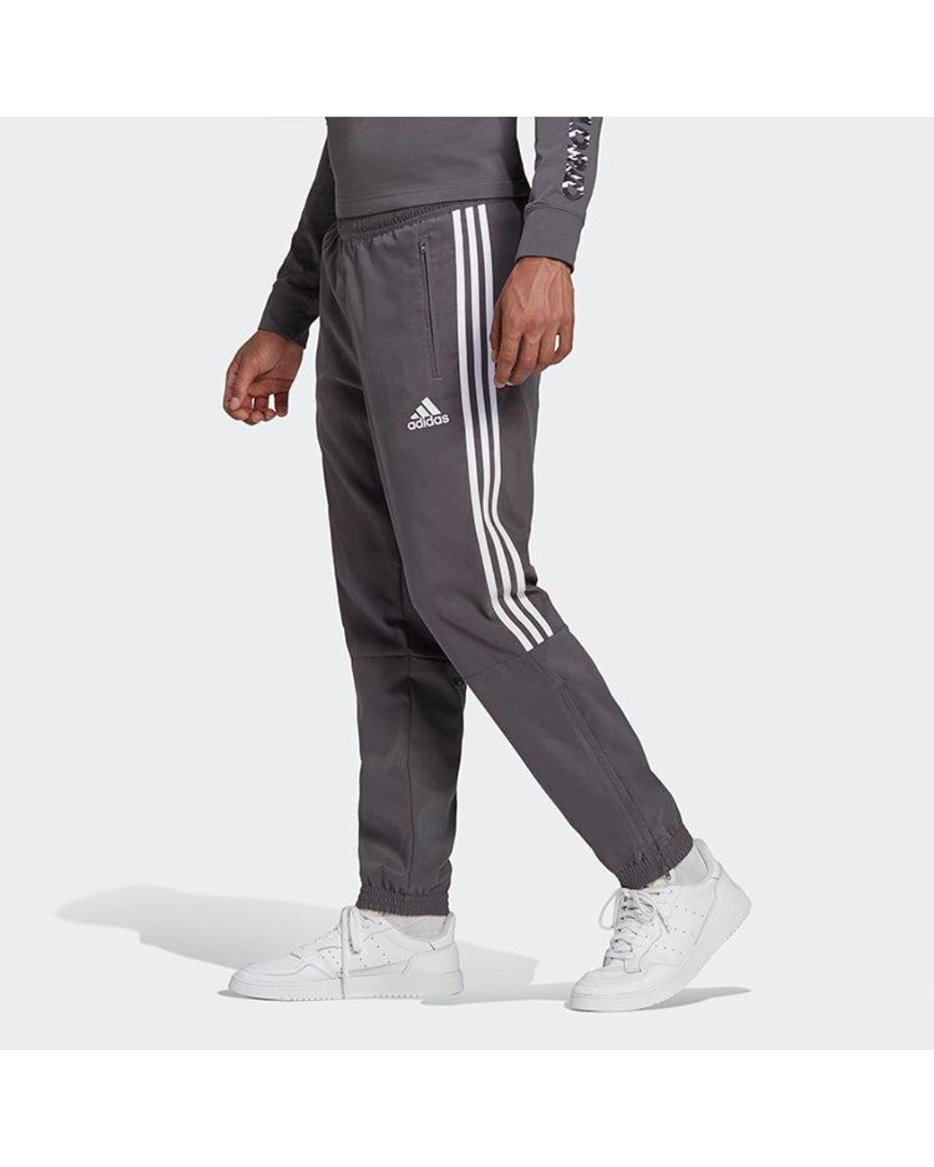 Adidas Gray Real Ssp Pnt Real Madrid Soccer/Football Slim Fit Training Sports Long Pants for men