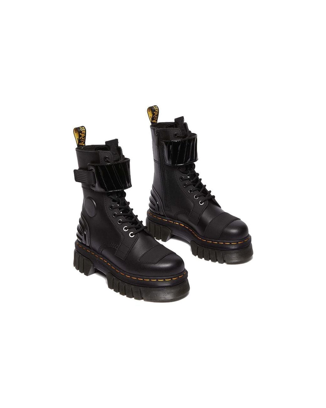 Dr. Martens Black Dr.Martens Audrick 10-Eye Alternative Leather Lace Up Boots
