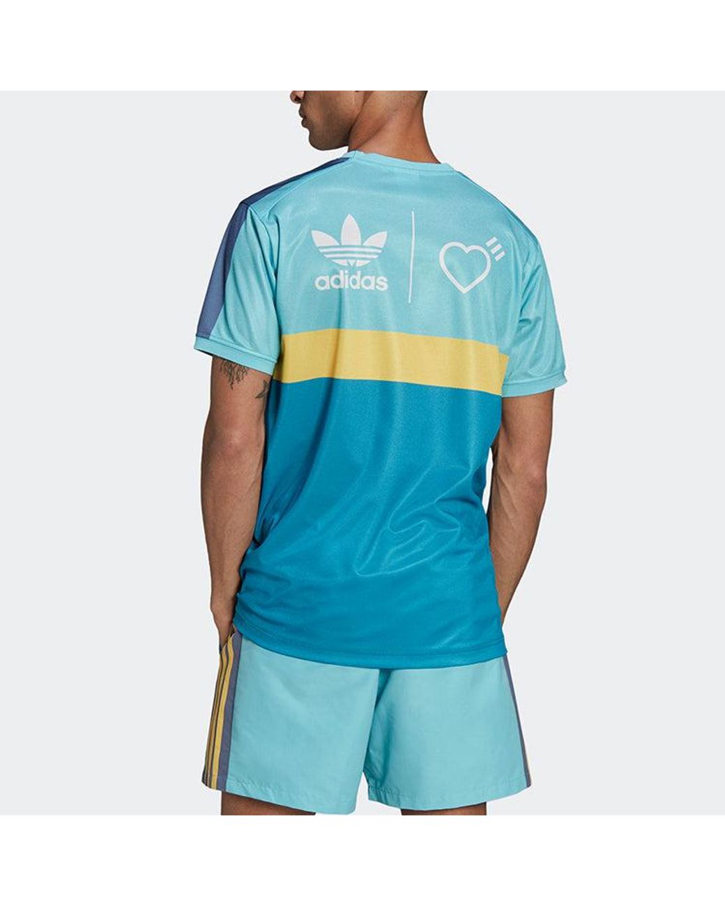 Adidas Blue X Human Made Graphic T-Shirt 'Aqua' for men