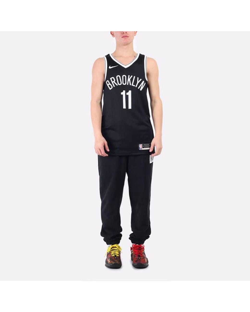 Nike Black Nba Sports Basketball Jersey/Vest Sw Fan Edition 20-21 Season Brooklyn Nets Kyrie Irving 11 for men