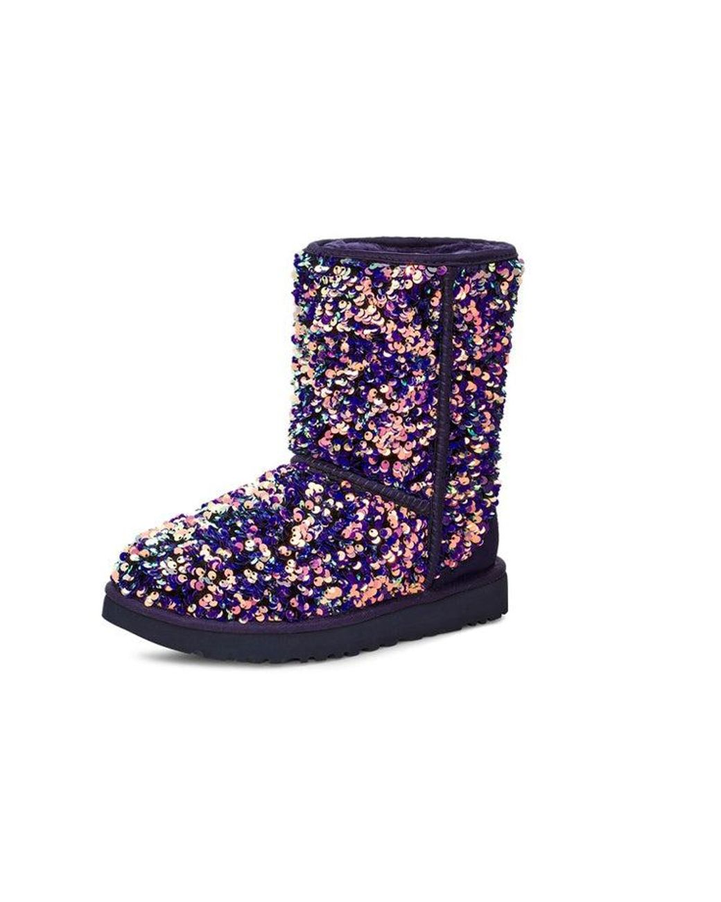 Ugg Blue Classic Short Stellar Sequin Snow Boots Black