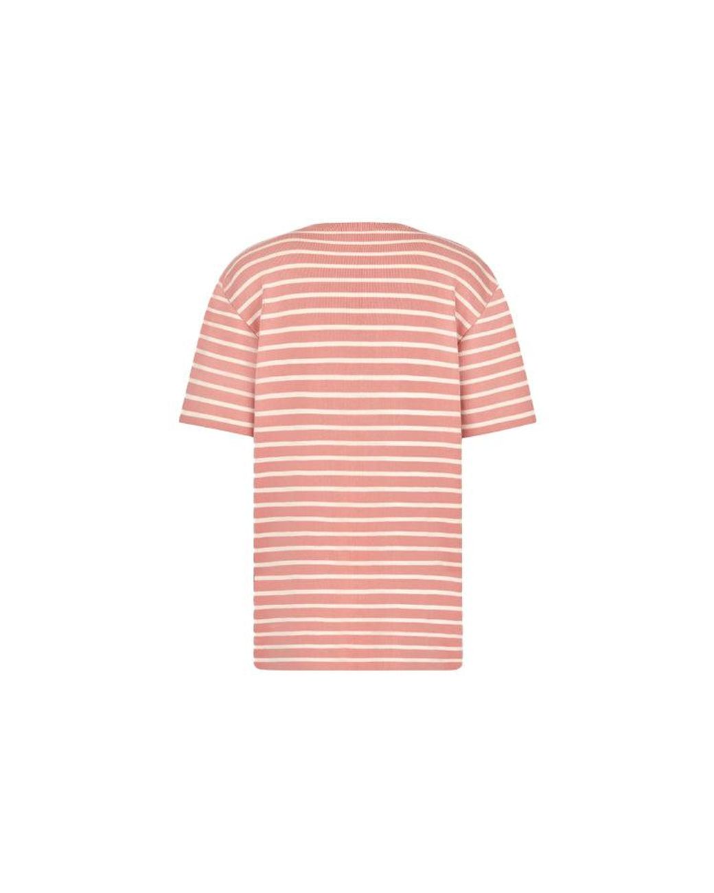Dior Pink Ss21 Stripe Letter Pattern Round Collar for men