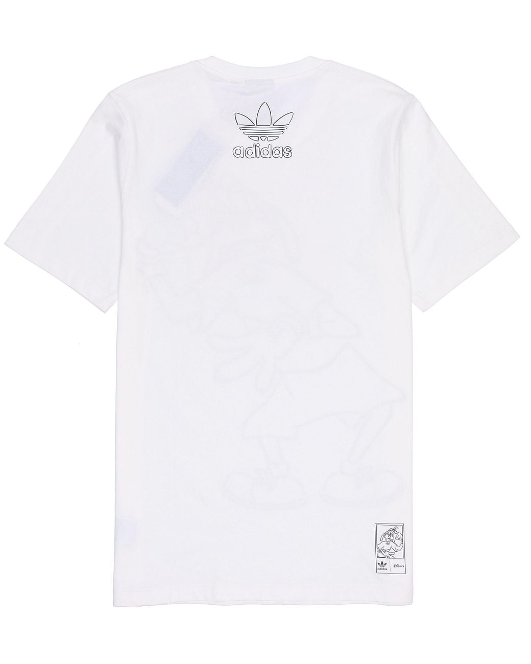 Adidas White Originals X Isney Crossover Cartoon Printing Casual Breathable Stripe Pattern Sports Short Sleeve for men