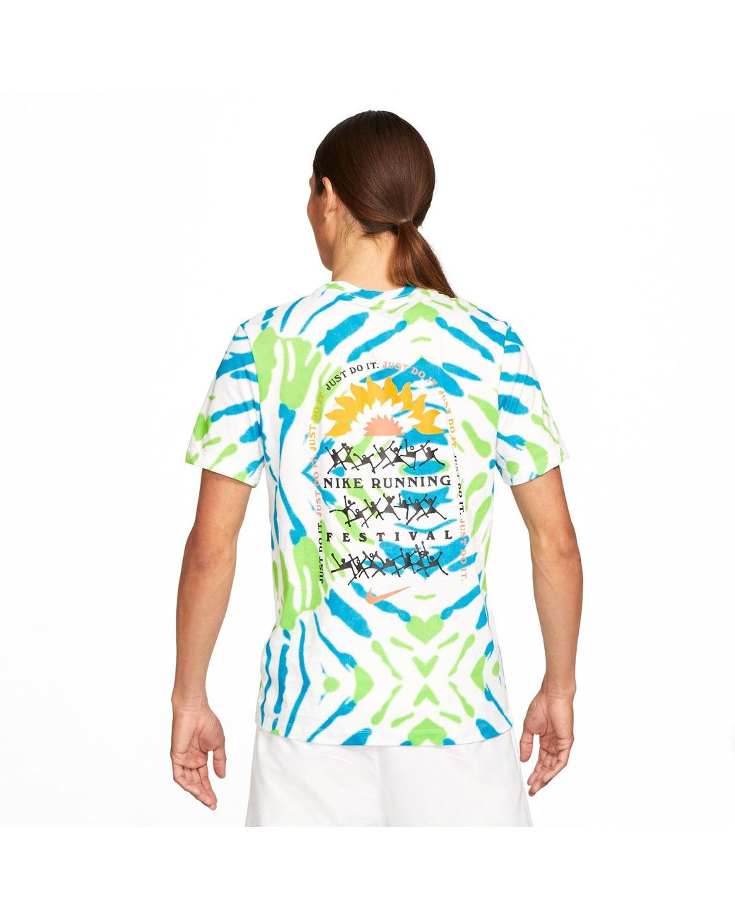 Nike Blue Dri-Fit Quick Dry Knit Printing Sports Short Sleeve for men