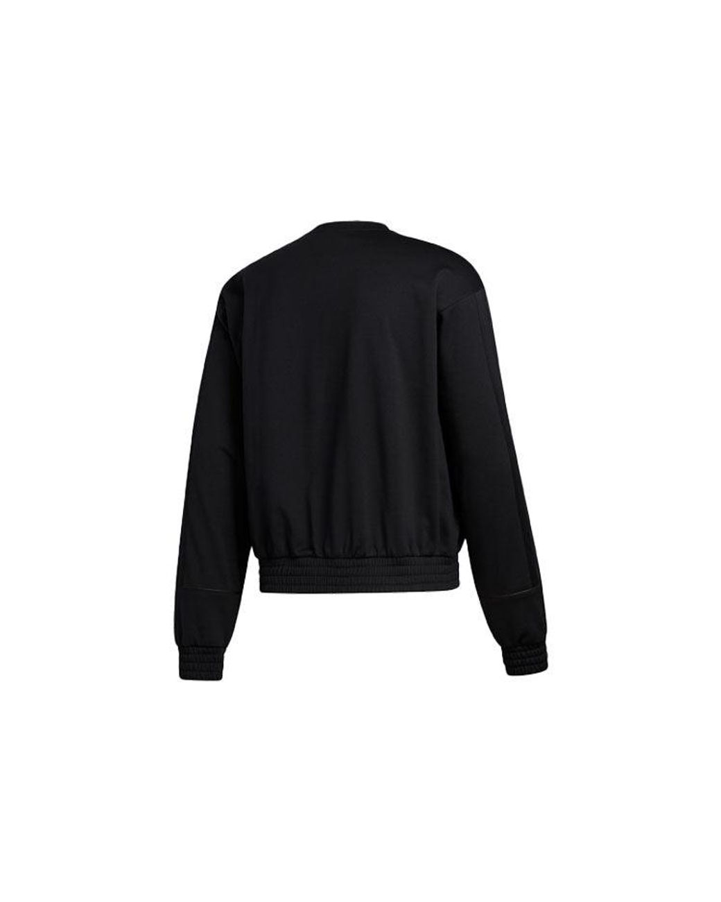 Adidas Black Hrd Fleece Crew Basketball Sports Pattern Round Neck Pullover for men