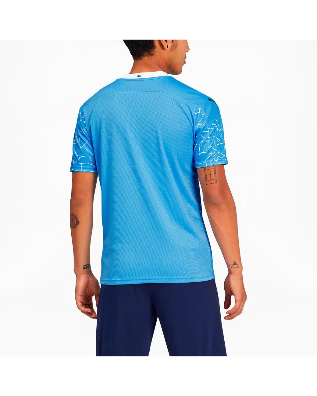 PUMA Blue Replica S 20-21 Season Fan Edition Short Sleeve Soccer for men